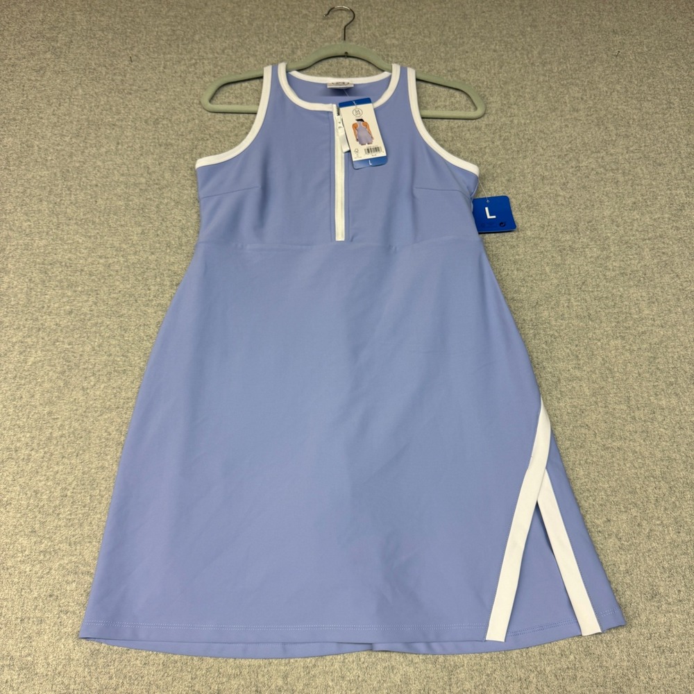 Sage Collective Active Dress Large Blue Quarter Zip Racerback Built-in Shorts